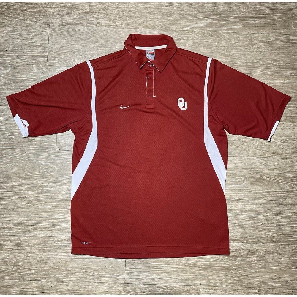 Vintage Nike Oklahoma Sooners OU Nike Dri-Fit ‎ Polo Men Size MEDIUM *Pre-Owned*